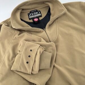 ZERO Restriction Golf Outerwear Men XL Tan Fleece Mock Neck Pullover Windstopper